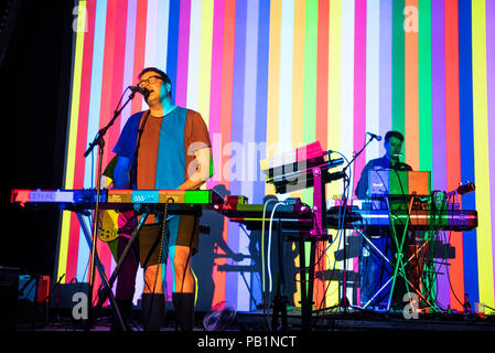 Cheshire, Großbritannien. 21. Juli 2018. Hakenwürmer durchführen auf der Orbit Phase als Teil der Bluedot Festival 2018 21/07/2018 Stockfoto