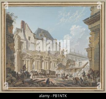 Abriss des alten Vestibül des Palais-Royal, Paris. Künstler: Pierre Antoine Demachy (Französisch, Paris 1723-1807 Paris). Abmessungen: 9 5/8 x 11 1/4 in. (24,4 x 28,6 cm). Datum: Ca. 1767. Museum: Metropolitan Museum of Art, New York, USA. Stockfoto