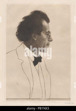 Gustav Mahler. Artist: Emil Orlik (österreichisch-ungarischen, Prag 1870-1932 Berlin). Maße: Blatt: 18 5/16 x 12 1/4 in. (46,5 x 31,1 cm) Platte: 12 1/8 x 7 15/16 in. (30,8 x 20,2 cm). Datum: 1903. Museum: Metropolitan Museum of Art, New York, USA. Stockfoto