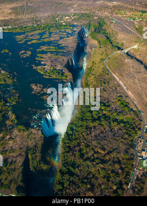 Die Victoria Falls in Simbabwe, Afrika Stockfoto