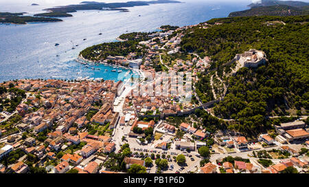 Luftaufnahme von Hvar, Kroatien Stockfoto