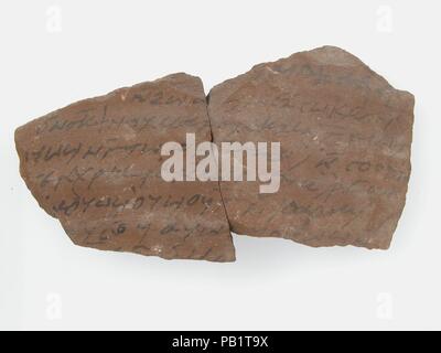 Ostrakon. Kultur: Koptischen. Abmessungen: 5 1/2 x 2 7/8 in. (14 x 7,3 cm). Datum: 7. Museum: Metropolitan Museum of Art, New York, USA. Stockfoto