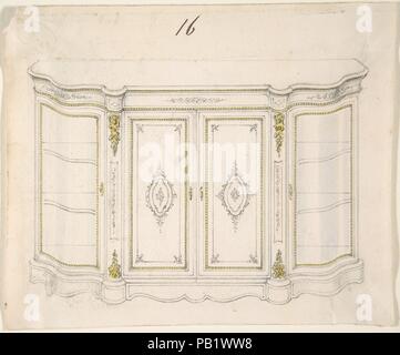 Cabinet Design. Artist: Anonyme, Briten, 19. Maße: Blatt: 5 3/8 x 6 7/16 in. (13,6 x 16,3 cm). Datum: 19. Museum: Metropolitan Museum of Art, New York, USA. Stockfoto