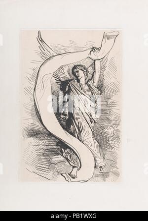 Frontispiz, von Othello. Künstler: Théodore Chassériau (Französisch, Le Limon, Saint-Domingue, West Indies 1819-1856 Paris). Abmessungen: Platte: 15 13/16 x 10 9/16 in. (40,1 x 26,8 cm) Bild: 15 9/16 x 10 3/8 in. (39,5 x 26,3 cm). Serie/Portfolio: Suite von 15 Drucke: Shakespeare's Othello/Quinze Esquisses à l'eau-forte et gravées dessinées par Théodore Chasseriau. Betrifft: William Shakespeare (Britisch, Stratford-upon-Avon 1564-1616 Stratford-upon-Avon). Datum: 1900. 1844 Eugène Piot beauftragt, die jungen Chassériau zu 15 Illustrationen zu Shakespeare's Othello vorbereiten. Inspiriert von Stockfoto