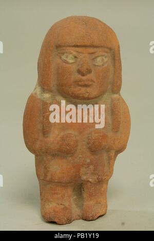 Ständigen Keramik Figur. Kultur: Moche. Abmessungen: H x B: 6 x 3 1/8 in. (15.2 x 7.9cm). Datum: 3.-5. Jh.. Museum: Metropolitan Museum of Art, New York, USA. Stockfoto
