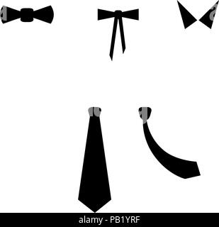 Bögen, Silhouetten von Krawatten in verschiedenen Formen. Vektor Design Elemente für Sie Design Stock Vektor