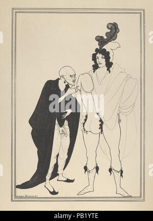 Die Prüfung der Verkünder - "Lysistrata von Aristophanes'. Artist: Aubrey Vincent Beardsley (Britisch, Brighton, Sussex 1872-1898 Menton). Abmessungen: Bild: 10×7. (25,4 × 17,8 cm) Blatt: 17 3/16 x 9 15/16 in. (43,7 × 25,3 cm). Betrifft: Aristophanes (Griechisch, Ca. 446-Ca. 386 v. Chr.). Datum: Ca. 1926. Dieses Drucken reproduziert eine von acht Zeichnung Beardsleys machte die griechische Comic spielen "Lysistrata" für ein Privat gedruckte Ausgabe herausgegeben von Leonard Smithers 1896 zu illustrieren, hier um 1926 in London oder Paris nachgedruckt. Museum: Metropolitan Museum of Art, New York, USA. Stockfoto