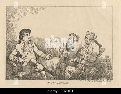 Geldverleiher. Artist: Thomas Rowlandson (Briten, London 1757-1827 London). Maße: Blatt: 12 1/8 x 17 3/8 in. (30,8 × 44,2 cm) Platte: 10 1/8 x 13 7/8 in. (25,7 × 35,3 cm). Erschienen in: London. Herausgeber: Hannah Humphrey (London). Betrifft: George Prinz von Wales (Briten, London 1762-1830 Windsor). Datum: 8. November 1784. Museum: Metropolitan Museum of Art, New York, USA. Stockfoto