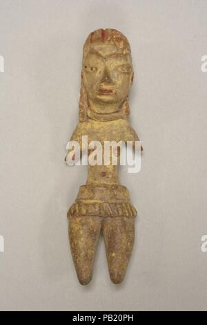 Weibliche Figur. Kultur: Tlatilco. Abmessungen: Höhe 3-1/2-in. (8,9 cm). Datum: 12. bis 9. Jahrhundert v. Chr.. Museum: Metropolitan Museum of Art, New York, USA. Stockfoto