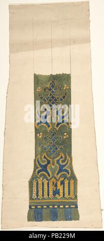 Design für eine Stola. Künstler: Ernest Geldart (Briten, London 1848-1929). Maße: Blatt: 13 13/16 x 6 1/4 in. (35,1 x 15,9 cm). Datum: Ende des 19. Anfang des 20. Jahrhunderts. Museum: Metropolitan Museum of Art, New York, USA. Stockfoto