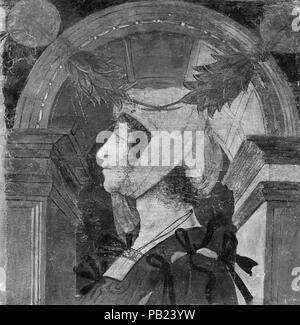 Zwölf Köpfe. Artist: Italienisch (Lombard) Maler (im ersten Quartal des 16. Jahrhunderts). Abmessungen: Platz, Seiten 18-18 1/4 in. (45.7-46.4 cm). Diese zwölf Köpfe sind aus einer Reihe von mindestens vierzig - vier Panels, die Deckenbalken und obere Wände eines kleinen Zimmer im Schloss von San Martino Gusnago dekoriert, nicht weit von Mantua. Ob Sie wurden durch die militärischen Befehlshaber Francesco Secco oder von Eusebio Malatesta, die jüdischen Berater des Herzogs Federigo II Gonzaga, kann nicht gesagt werden in Betrieb genommen. Diese Art der Decke Deko war besonders beliebt in Norditalien. Nur eine der Figuren können Identif. Stockfoto