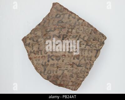 Ostrakon. Kultur: Koptischen. Abmessungen: 3 11/16 x 4 in. (9,3 x 10,1 cm). Datum: 7. Museum: Metropolitan Museum of Art, New York, USA. Stockfoto