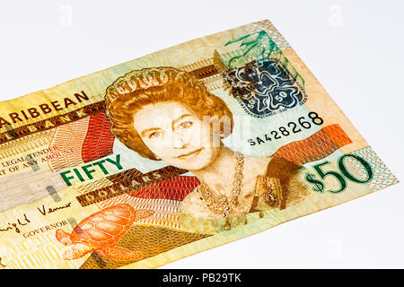 50 Eastern Caribbean Dollar Bank Note. Stockfoto