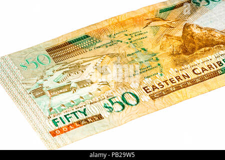 50 Eastern Caribbean Dollar Bank Note. Stockfoto