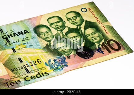 10 Ghana Cedi Bank Note. Ghana Cedi ist die nationale Währung der Ghana Stockfoto