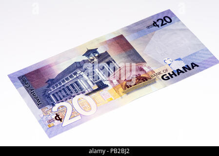 20 Ghana Cedi Bank Note. Ghana Cedi ist die nationale Währung der Ghana Stockfoto