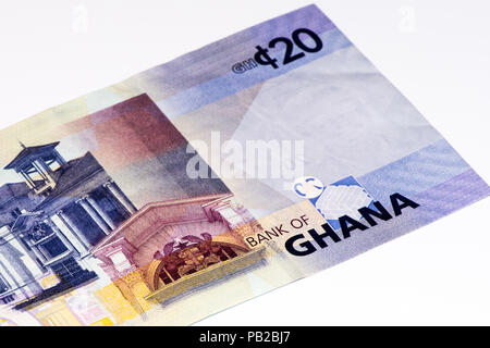 20 Ghana Cedi Bank Note. Ghana Cedi ist die nationale Währung der Ghana Stockfoto