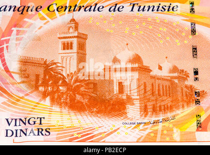 20 tunesische Dinar Bank Note. Tunesischer Dinar ist die nationale Währung der Tunesien Stockfoto