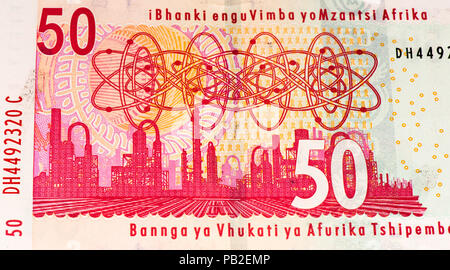 50 Südafrikanischen Rand Bank Note. Südafrikanischen Rand ist die nationale Währung der Südafrika Stockfoto