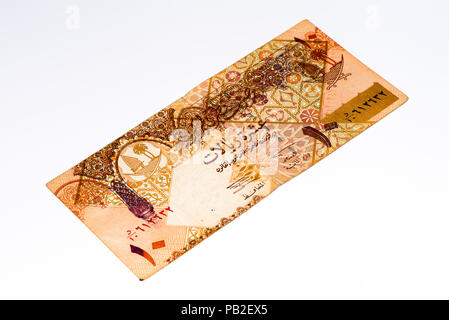 10 Qatari rial Bank Note. Riyal ist die nationale Währung in Katar. Stockfoto