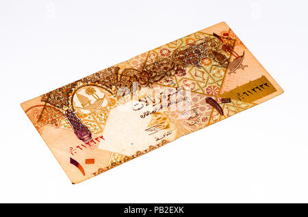 10 Qatari rial Bank Note. Riyal ist die nationale Währung in Katar. Stockfoto