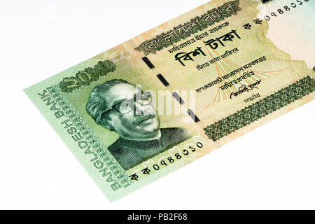 20 taka Bank Note. Taka ist die nationale Währung von Bangladesch Stockfoto