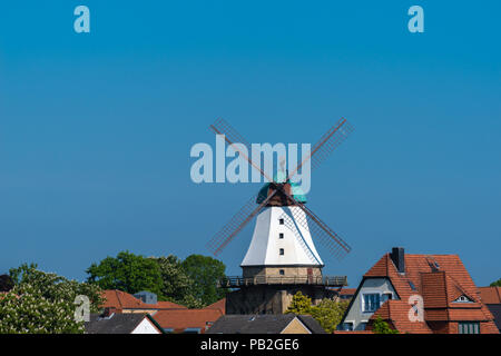 Mühle Amanda, 1888 erbaut, touristische Informationen, Museum, Landschaft, Anglen, Ostsee, Schleswig-Holstein, Deutschland, Europa Stockfoto