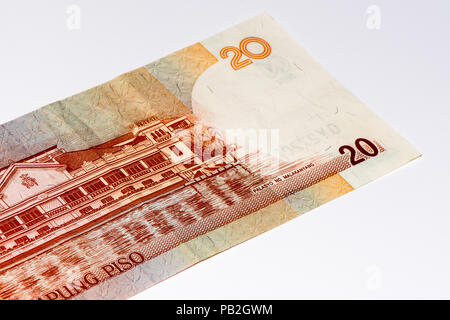 20 Pesos bank Kenntnis von den Philippinen. Pesos ist die nationale Währung der Philippinen Stockfoto