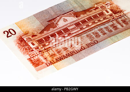 20 Pesos bank Kenntnis von den Philippinen. Pesos ist die nationale Währung der Philippinen Stockfoto