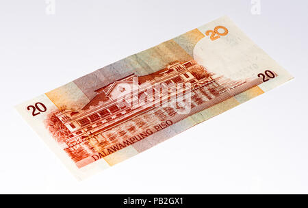 20 Pesos bank Kenntnis von den Philippinen. Pesos ist die nationale Währung der Philippinen Stockfoto