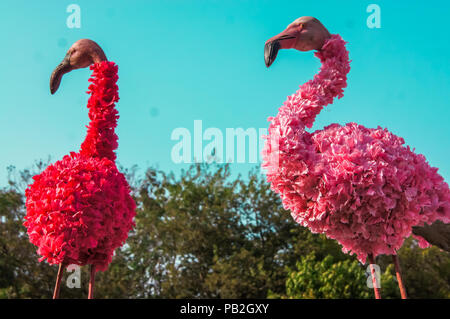 Schönen Blumenschmuck und Dekoration im Garten. Stockfoto