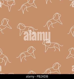 Lion animal pattern seamless. Vector illustration. Butterum background. Stock Vektor