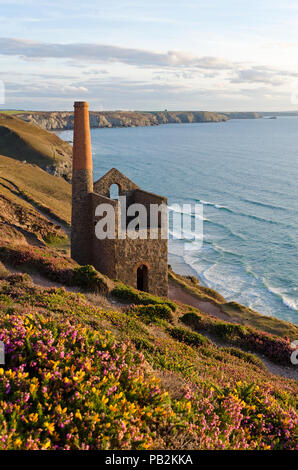 Towanroath alte Cornish Zinnmine Engine House in der Nähe von st. Agnes in Cornwall, England, Großbritannien, Großbritannien. Stockfoto