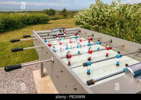 Outdoor Tischfussball, Tischfussball oder Baby Fußball Stockfoto