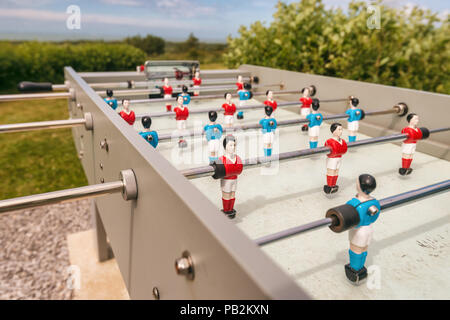 Outdoor Tischfussball, Tischfussball oder Baby Fußball Stockfoto