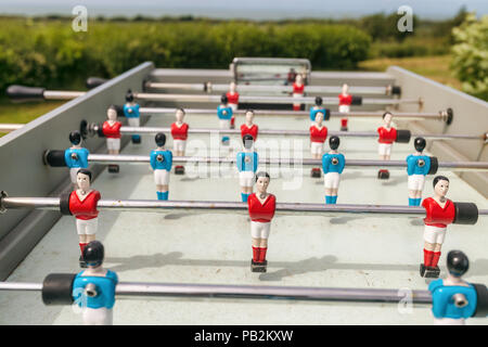 Outdoor Tischfussball, Tischfussball oder Baby Fußball Stockfoto