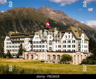 Das Cresta Palace ist ein Luxushotel in Celerina, Graubünden, Schweiz Stockfoto