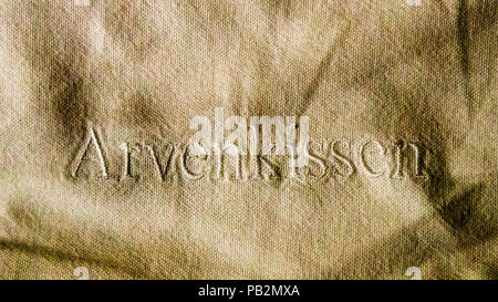 Kissen gefüllt mit Sägemehl aus Zirbenholz, Celerina, Schweiz. In Deutschland und Österreich ist die Zirbe unter dem Namen Zirbe bekannt. Nur in der Schweiz heißt sie Arve und in Celerina im rätoromanischen Dezember. Doch bevor das Kauderwelsch zu kompliziert wird, ist man bereits auf dem Arven-Kissen eingeschlafen Stockfoto
