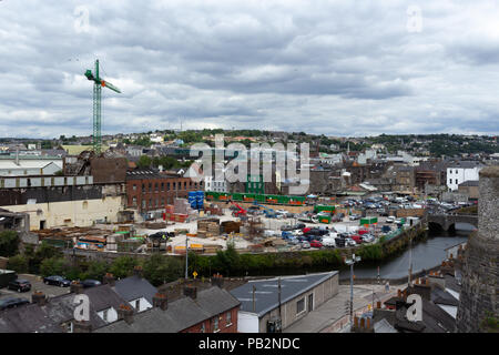 Bau auf dem Gelände der ehemaligen Beamish und Crawford Brewer Website den Weg für die neue Events Center. Stockfoto