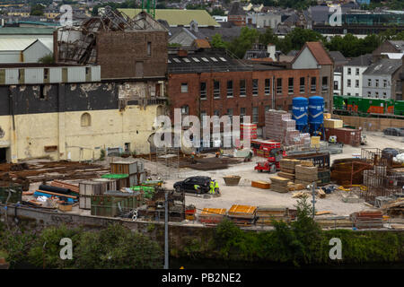 Bau auf dem Gelände der ehemaligen Beamish und Crawford Brewer Website den Weg für die neue Events Center. Stockfoto