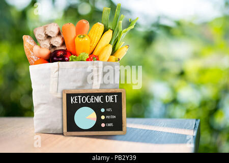 Ketogenic Diät Bioladen Gemüse gesund Low Carbs Stockfoto