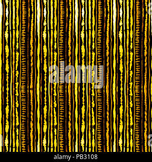 Nahtlose Aquarell shibori Tie-dye Muster der Farbe Gelb auf Schwarz Seide. Hand Malerei Textilien - noduläre Batik Stockfoto