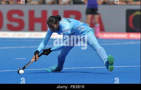 London, Großbritannien. 26. Juli, 2018. Gurjit Kaur (IND). Indien V Irland. Match 14. Pool B Hockey der Frauen-WM 2018. Lee Valley Hockey Centre. Queen Elizabeth Olympic Park. Stratford. London. UK. 26.07.2018. Credit: Sport in Bildern/Alamy leben Nachrichten Stockfoto