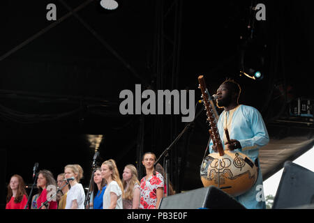 WOMAD-Festival, UK, 26. Juli 2018, Kafou Music Project, Credit: Guy Peterson/Alamy leben Nachrichten Stockfoto