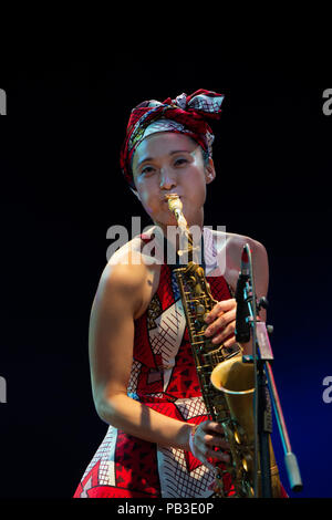 WOMAD-Festival, UK, 26. Juli 2018, Ken Boothe auf der Hauptbühne bei WOMAD-Festival 2018, Kredit: Guy Peterson/Alamy leben Nachrichten Stockfoto