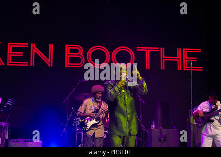 WOMAD-Festival, UK, 26. Juli 2018, Ken Boothe auf der Hauptbühne bei WOMAD-Festival 2018, Kredit: Guy Peterson/Alamy leben Nachrichten Stockfoto