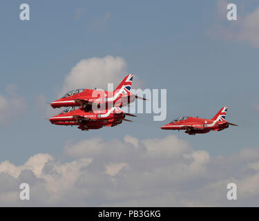 Drei der roten Pfeile nehmen Sie an der Royal International Air Tattoo 2018 Stockfoto