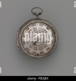 Beobachten. Kultur: Britische, London. Abmessungen: Durchmesser: 2 cm. (5,7 cm). Schöpfer: Uhrmacher: Thomas Tompion (British, 1639-1713). Datum: Ca. 1695. Museum: Metropolitan Museum of Art, New York, USA. Stockfoto