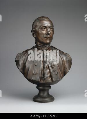 John Paul Jones (1747-1792). Artist: Nach einem Modell von Jean Antoine Houdon (Französisch, Versailles, Paris 1741-1828). Kultur: Französisch. Abmessungen: Höhe: 27 cm. (70,2 cm). Datum: 1903, nach einer Vorlage von 1781. John Paul Jones, der Schottischen geborene Held des Amerikanischen Unabhängigkeitskrieg, gefeiert wurde in Frankreich für seine Cross-channel-Exploits gegen die mächtige Britische Marine. 1780, Houdon wurde beauftragt Jones Büste von der Loge de Neuf Soeurs, die Pariser Masonic Lodge, benannt nach der Musen, zu dem beide Männer gehörten (er hatte auch gerade die Büsten von zwei anderen Lodge Mitglieder produziert wird, Stockfoto