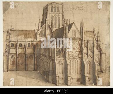 Old St. Paul's Cathedral, London, von Osten gesehen. Artist: Wenzel Hollar (Böhmische, Prag 1607-1677 London). Maße: Blatt: 6 15/16 x 8 13/16-in. (17,7 x 22,4 cm). Datum: 1656-58. Diese ausführliche, eindrucksvolle Zeichnung eines wichtigen britischen Baudenkmal, jetzt gegangen, bezieht sich auf eine große Kommission, die der Künstler zwischen 1656 und 1658 gearbeitet. Die antiquarischen William Dugdale (1605-1686) hatte Hollar gebeten, einen Satz von 14 Drucke Dokumentieren der Innen- und Außenseite der alten St. Paul's Cathedral, London zu erstellen. Diese wurden zur Veranschaulichung der Dugdale bahnbrechende Veröffentlichung "Die Stockfoto